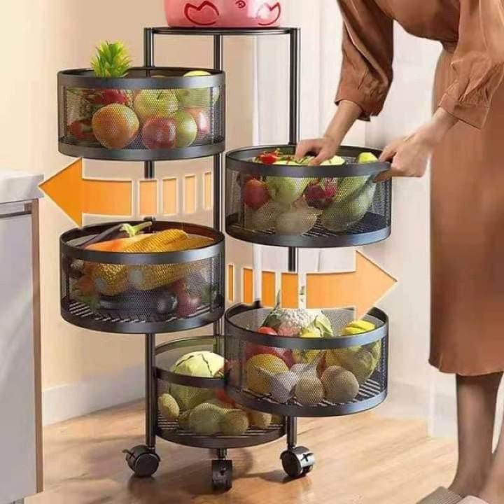Multifunctional Rotating 5 layer Vegetable Rack